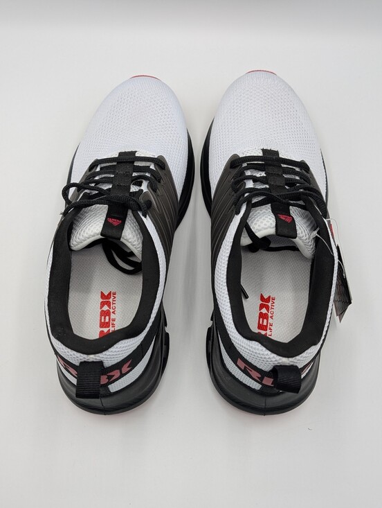 RBX Men\'s 10 White Black and Red Lightweight Mesh Sneakers LaceUp BELMUR-K main image 4